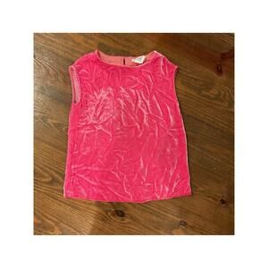 Crewcuts Hot Pink Crushed Velvet Silk & Viscose Sleeveless Blouse, 6
